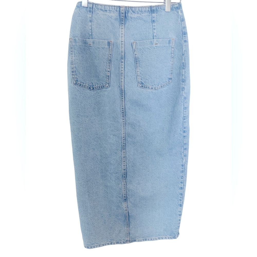Zara Crossover Denim Midi Skirt - Picture 10 of 13